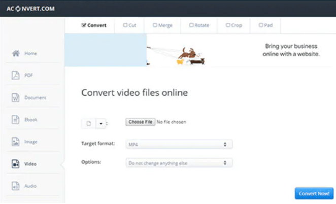 استخدام Aconvert لتحويل الفيديو إلى HD