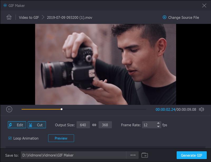 قص الفيديو إلى GIF باستخدام محول الفيديو Vidmore