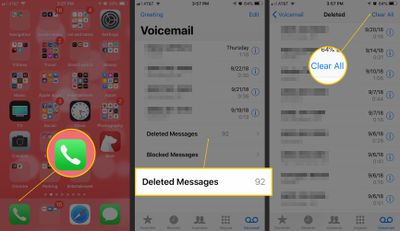 كيفية مسح جميع رسائل البريد الصوتي على iPhone
