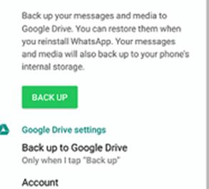 النسخ الاحتياطي لمحادثات Whatsapp إلى Google Drive