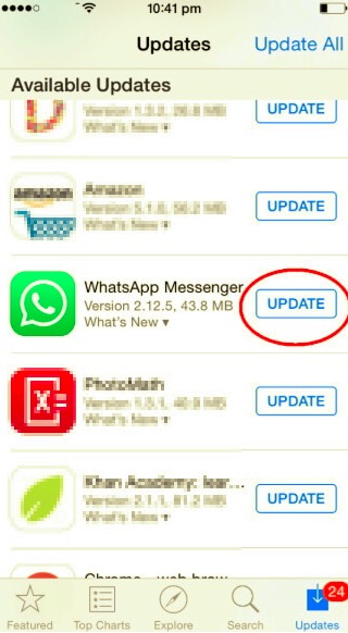 تحقق من WhatsApp Update لإصلاح WhatsApp لا يعمل