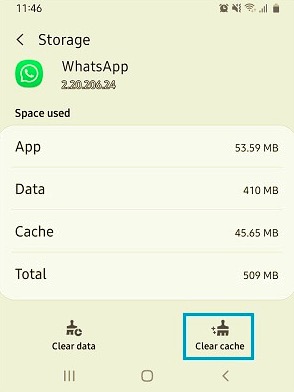 امسح ذاكرة التخزين المؤقت على Android لإصلاح WhatsApp لا يعمل