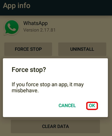 فرض إغلاق WhatsApp لإصلاح مشكلات WhatsApp التي لا تستجيب