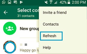 قم بتحديث جهات اتصال WhatsApp لإصلاح عدم ظهور جهات الاتصال