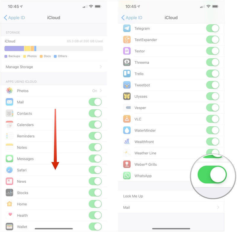 نقل WhatsApp بين جهازي iPhone باستخدام iCloud Backup