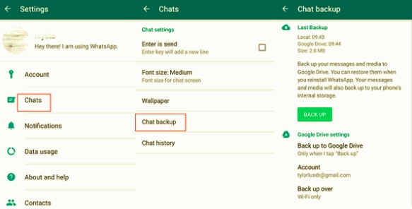 WhatsApp Local Backup على Android