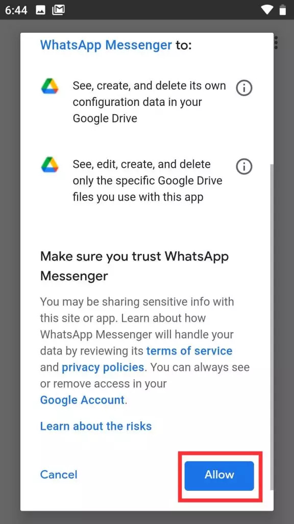 استعادة WhatsApp من النسخ الاحتياطي على Android باستخدام ميزة WhatsApp للنسخ الاحتياطي على Google Drive