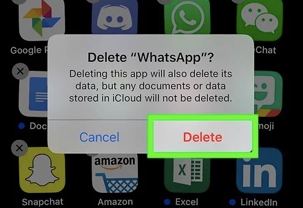 قم بإلغاء تثبيت WhatsApp