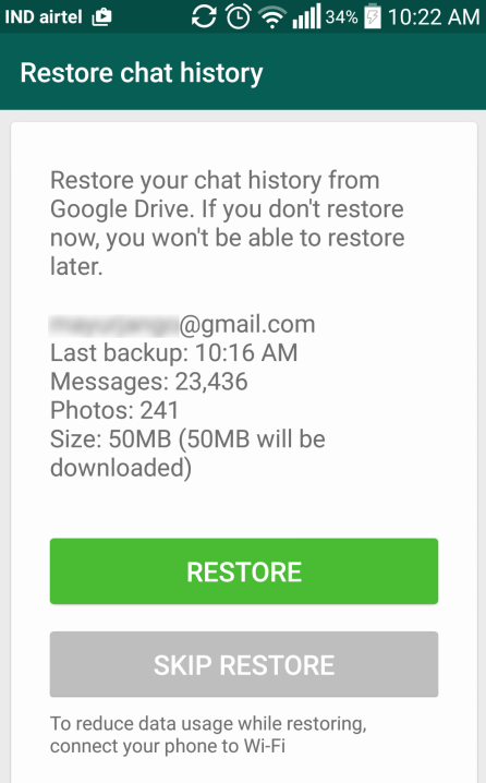 استعادة رسائل WhatsApp المحذوفة من Google Drive