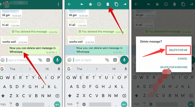 احذف رسائل WhatsApp الفردية في محادثة