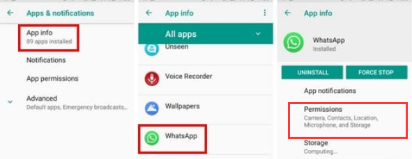 اسمح بأذونات مهمة لتطبيق WhatsApp